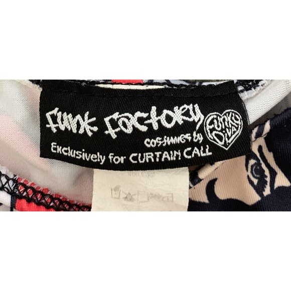Funk Factory Diva Comic Dress Black/White/Red -Fit & Flare -Bell Sleeves YOUTH - Picture 2 of 8